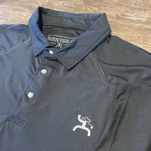 Hooey Polo Golf Shirt Mens 2XL Black Western Pearl Snap Stretch Short Sleeve - Picture 1 of 11